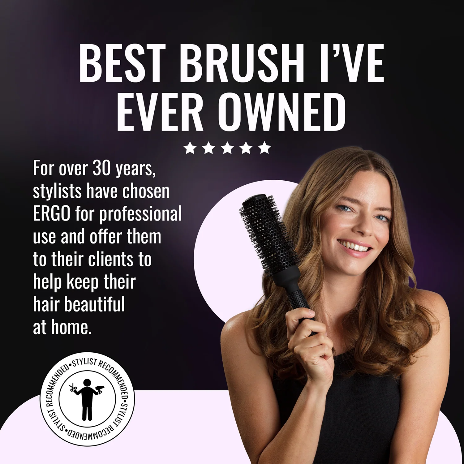 er43 Ionic Ceramic Round Hair Brush - Image 4
