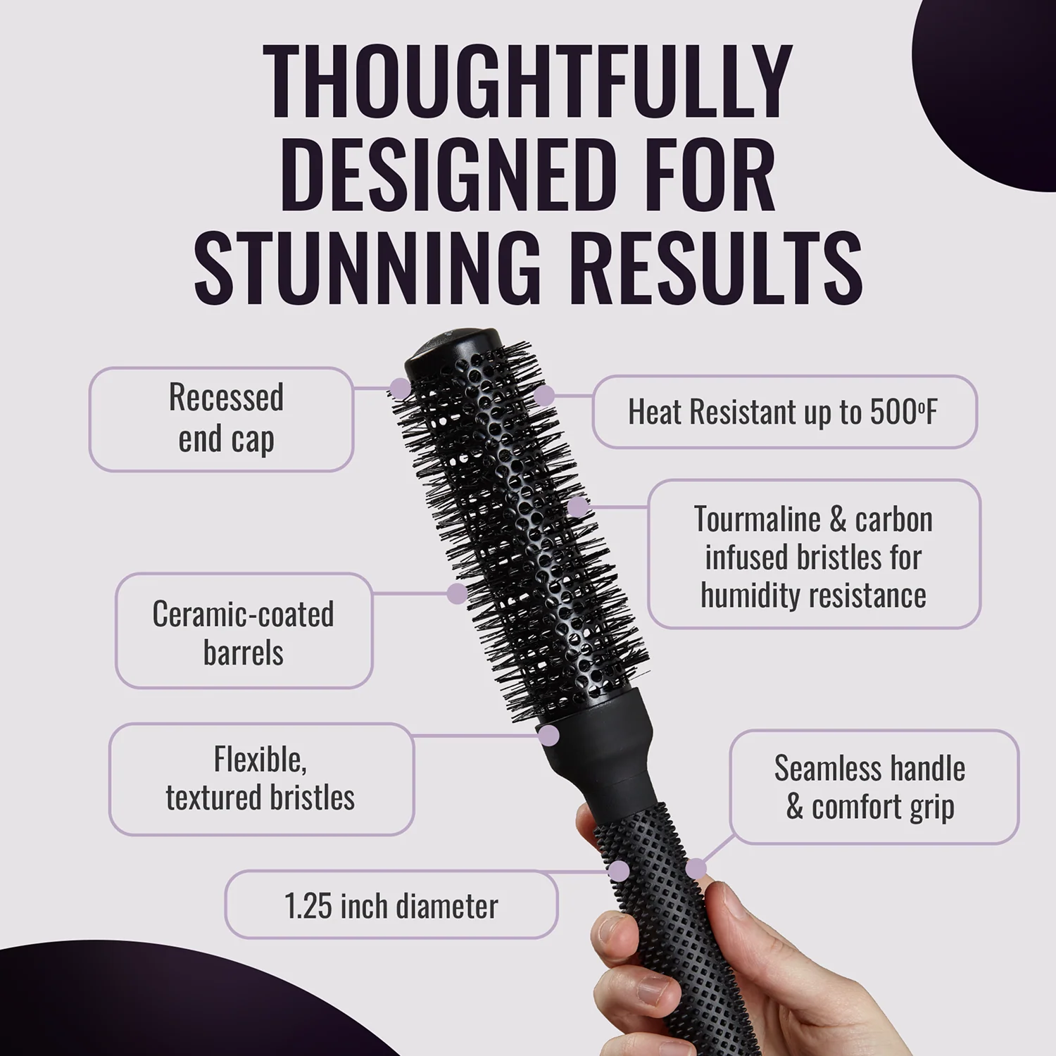 er33 Ionic Ceramic Round Hair Brush - Image 3
