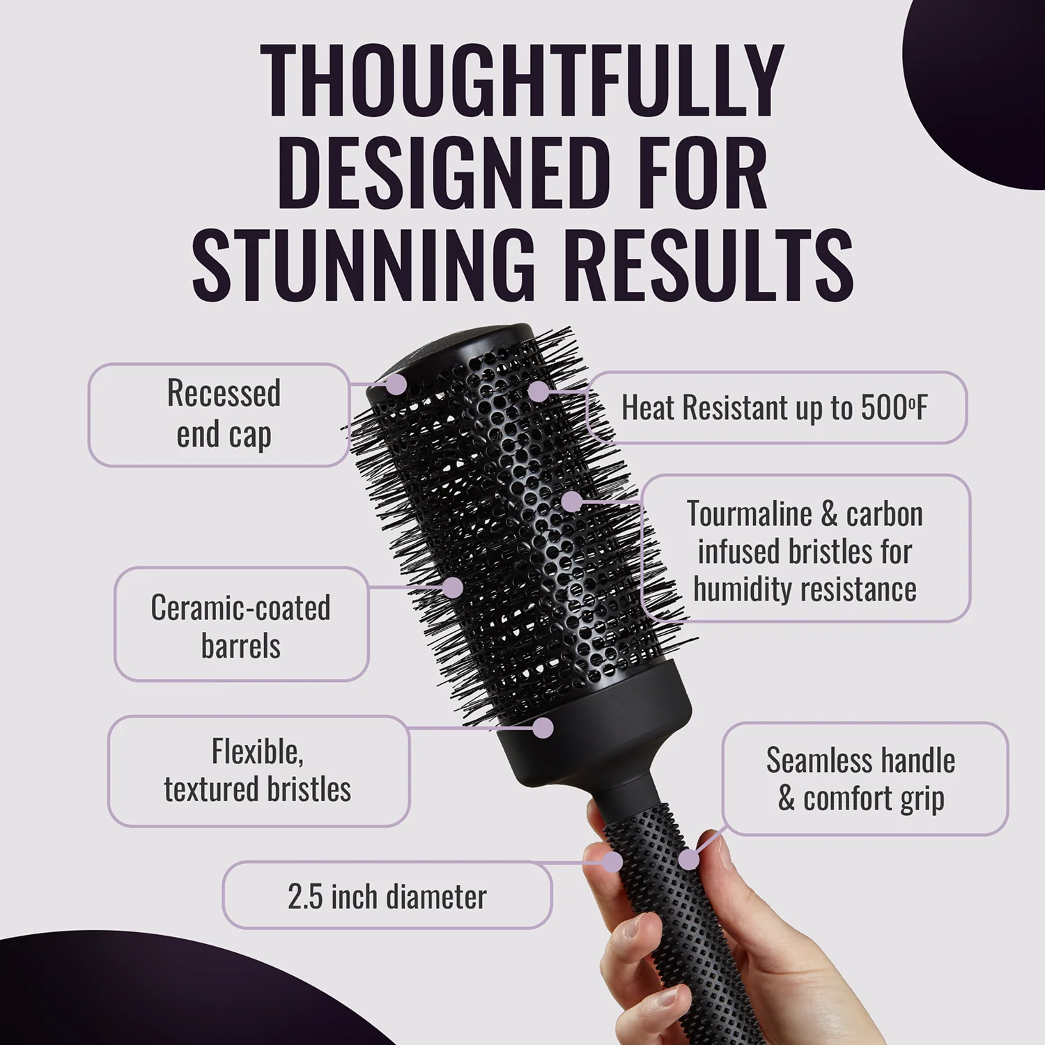 er65  Ionic Ceramic Round Hair Brush - Image 3